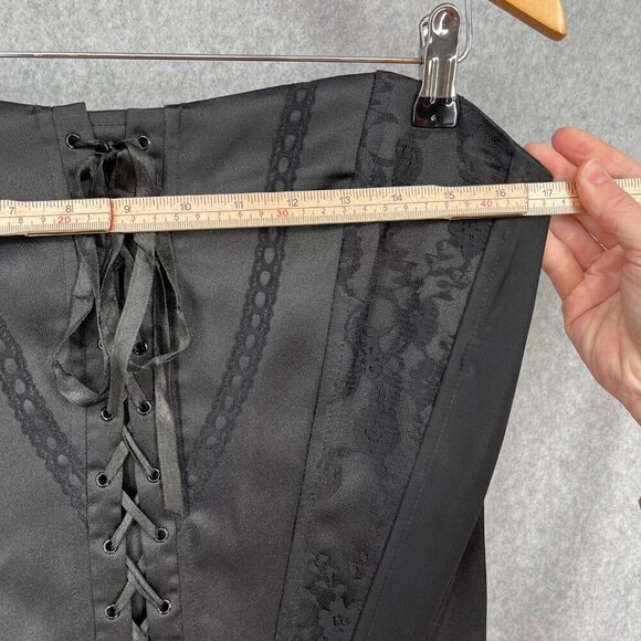 Maurices VTG Strapless Corset Top Size L Black Lace Whimsigoth Y2K Zip Back EUC - Picture 8 of 9